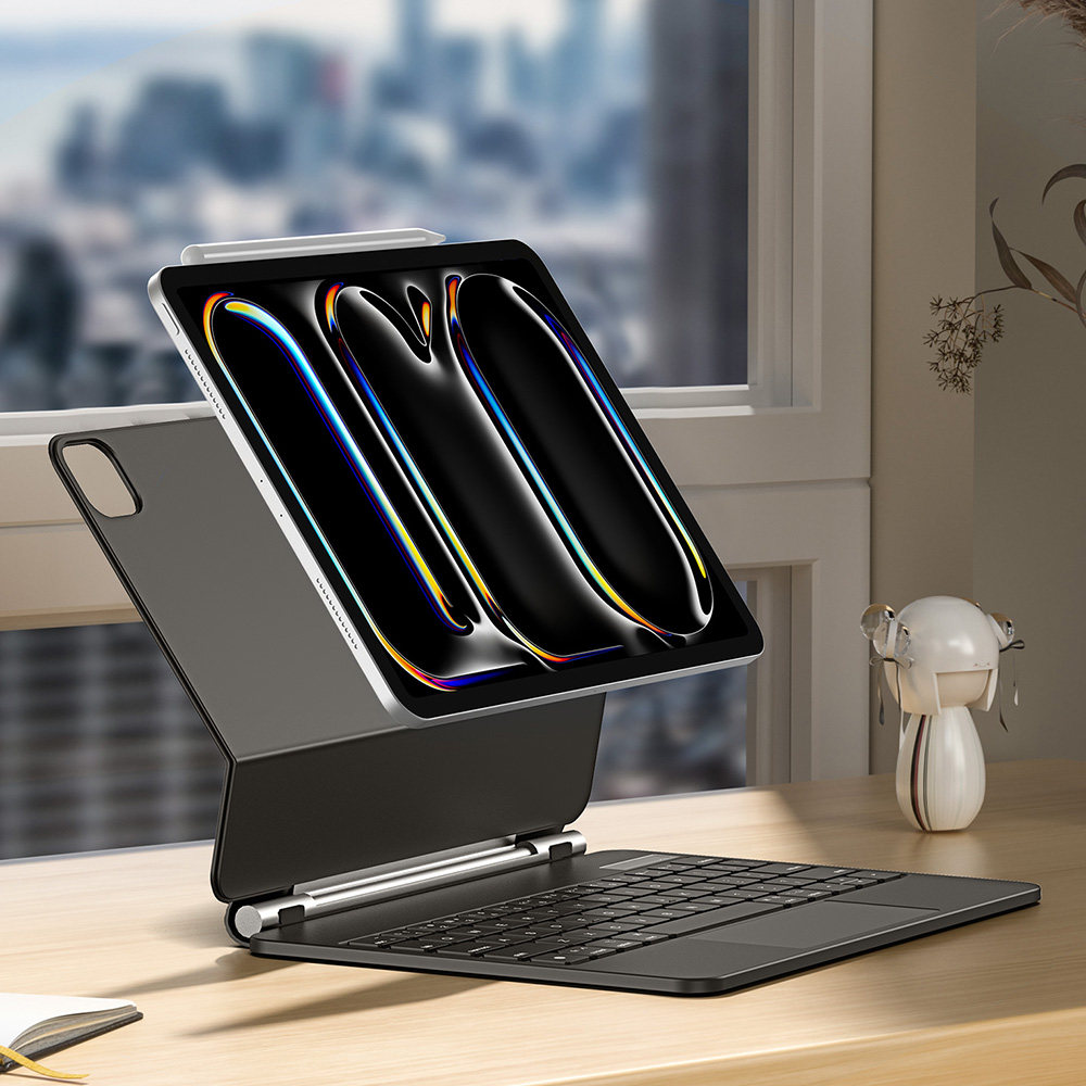 Etui z klawiaturą podświetlaną Bluetooth 5.2 Dux Ducis (seria MK) do iPad Pro 13" 7 gen. 2024, czarne